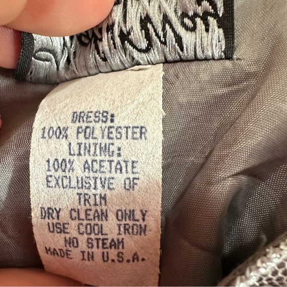 Night Way Womens Beaded Bodice Long Length Evening Gown in Grey Size 14 - Picture 6 of 10